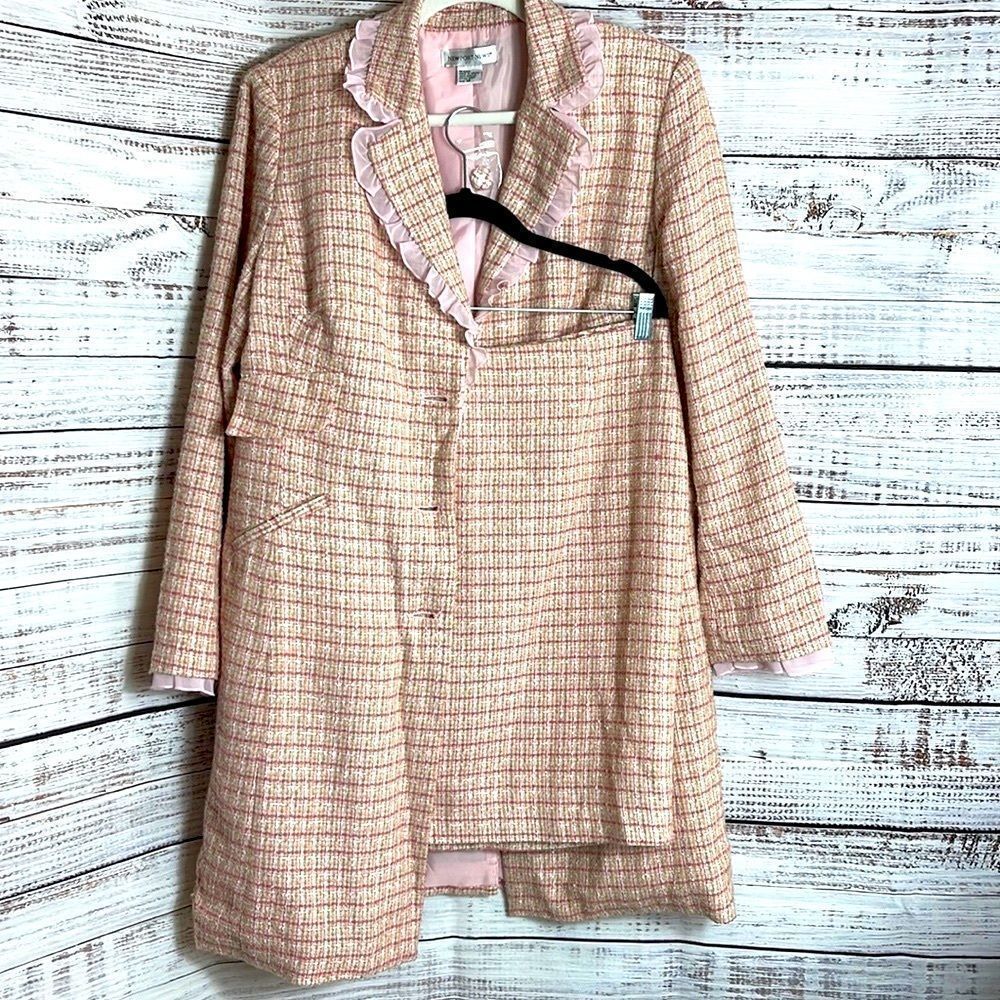 Newport news Tweed Ruffle hem long jacket and skirt set - Picture 2 of 11